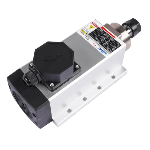 2 Point 2KW Air Cooled Square CNC Spindle Motor 220V 24000RPM ER20 Beefed Up Pro Grade Collet High Speed Milling Engraving Spindle