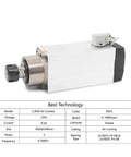220V 2.2kW ER25 Woodworking Spindle Air Cooled with Ceramic Ball Bearings for CNC Router and Milling