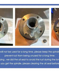 Close-up views of 2.2KW Air Cooled ER20 Spindle Motor Kit showing spindle head details with threading for CNC machines.
