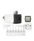 Air Cooled 2.2kW ER25 Spindle With Ceramic Ball Bearings, 4 Bearing Main Assembly, dual voltage setup and wiring diagram