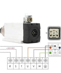 2.2kW ER25 air-cooled spindle, ceramic ball bearings, rear view with wiring diagram, 220V/380V inverter ready, CNC flange.