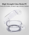 Clear 22mm Transparent Plastic Push Button Switch Protector Cover Shield For Round Button Switches, shown open, made of glass resin PC.