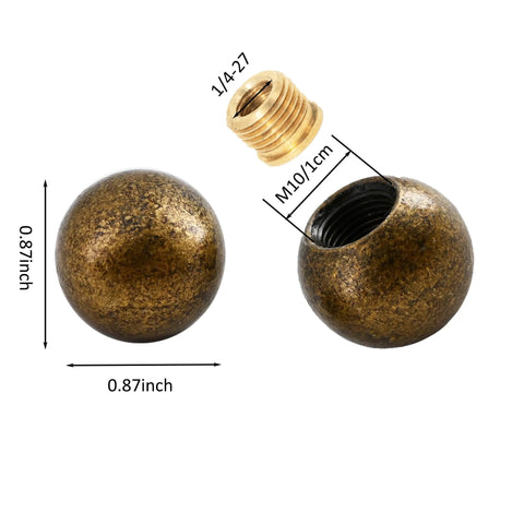 2 Pack 22mm Metal Ball Lamp Finials Caps And Knob With Classic Style Decorative Screw Cap Nuts For Lamp Shade Holder Harp In Silver