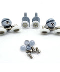 22mm Shower Door Rollers 8PCS Replacement Set with Double Top and Single Bottom Runners for Bathroom Glass Doors