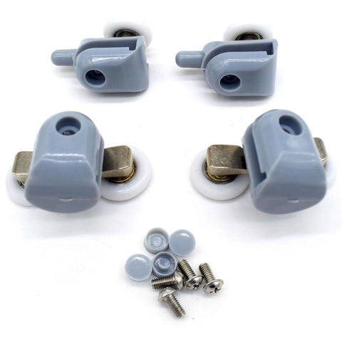 22mm Shower Door Rollers 8PCS Replacement Set with Double Top and Single Bottom Runners for Bathroom Glass Doors