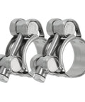 23 To 25 Mm T Bolt Hose Clamp Pack Of 2 For Intercooler Tubing And Radiator Hoses In 0.91 To 0.98 Inch Pipe Made Of 304 Stainless Steel With Polished Finish