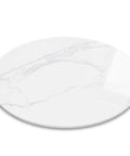 23.6 inch sintered stone lazy susan turntable in white, showcasing a smooth surface and elegant design.