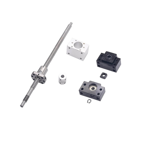 23.62 Inch / 600mm Ball Screw RM1204 SFU1204 with End Processing, Metal Nut, and BK10/BF10 Supports for DIY CNC Machines and 3D Printers.