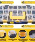 2300 Piece Hardware Assortment Kit with Metric and SAE Machine Screws Nuts Bolts and Washers Featuring 3 Stackable Trays overview with removable dividers.