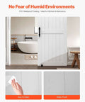 Sliding Barn Door With Hardware Kit 36 X 84 Inch White MDF Panel Door With Waterproof PVC Coating Scratch Resistant Interior Door