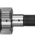 Side view of Metric Eccentric Stud Cam Follower CFES6, Single Caged Roller, High Carbon Steel Cylindrical Outer Ring, Shielded Screwdriver Slot.