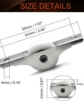 Two Pack 23mm Diameter Screen Door Rollers Nylon Wheel With Stainless Steel Shell Electroplating Finish dimensions.