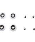 23mm diameter bearing steel shower door wheels with nylon rollers and stainless steel screws, 4-piece set