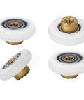 23mm Shower Door Rollers Replacement Set with 304 stainless steel runners, four sliding track wheels for glass doors.