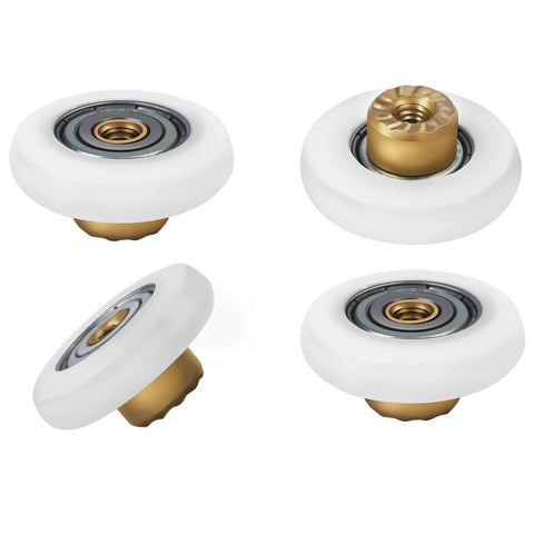 23mm Shower Door Rollers Replacement Set with 304 stainless steel runners, four sliding track wheels for glass doors.