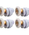 4PCS 23mm shower door rollers replacement with copper rod pulley and nylon runners, stainless steel hardware, side view