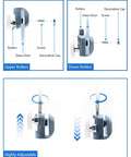 Diagram of 23mm Shower Door Rollers 8PCS Replacement Set with Double Top and Single Bottom Runners for Glass Doors
