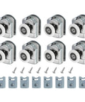 23mm shower door rollers replacement set with single runners wheels and pulleys, silver finish, screws, anti collision blocks