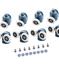 23mm Shower Door Rollers 8PCS Replacement Set with Double Top and Single Bottom Runners, screws included
