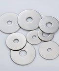 Fender washers, 1/4 in ID x 2 in OD, 304 stainless steel, set of 9 washers