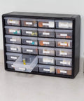 24-Drawer Plastic Storage Cabinet For Garage Organization And Craft Storage, Small Parts Organizer, Black