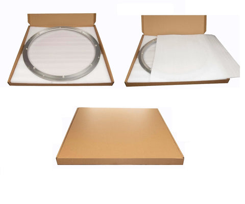24 Inch Aluminum Heavy Duty Lazy Susan Rotating Turntable Bearing Swivel Plate in packaging for dining tables