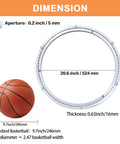 Heavy Duty 24 Inch Lazy Susan Bearing With Silent Smooth Rotation dimensions with basketball reference, 600 mm diameter, 16 mm thick.