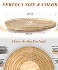 Extra Large 24 Inch Lazy Susan Turntable With Solid Oak Wood And Iron Rustic Farmhouse Style Rotating Tray diagram with size