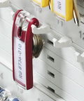 Space Saving 24 Key Wall Mount Rack In Gray Plastic For Easy Access And Clear Key Labeling With Six Assorted Key Clip Tags