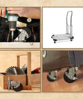 24 Pack 2 Inch Swivel Caster Wheels with Brake, Hard Rubber Wheels with Top Plate Bearing on furniture and tools