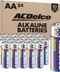 24 Pack AA Batteries Super Alkaline Power For Home Office Reclosable Packaging with AC Delco branding