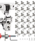 24 Pack Half Inch Overlay Soft Close Cabinet Hinges For Kitchen Cabinets Stainless Steel Concealed Hidden Hinges Self Closing