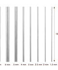 24 Pcs 304 Stainless Steel Round Rods Set With Assorted Diameters From 1.5 To 8 Millimeters And 100 Millimeters Length