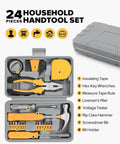 24 Piece Home DIY Tool Kit With Storage Case featuring essential hand tools for household office and garage use.