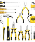 24 Piece Homeowner Tool Set With Portable Tool Bag For Everyday Home Fixes, Ergonomic TPR Handles, Heat Treated Chrome Plated Steel Tools
