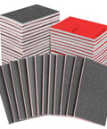 24 Piece Sanding Sponge Set 3x4 Inch With Grit Range 120 To 3000 Hook And Loop, stacked and spread on white background