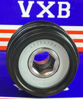 24106704 Motor Generator Belt Pulley 5PK for GM Belt Single Wheel front view on a blue background.