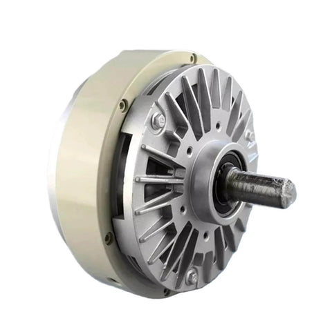 Magnetic Particle Brake FZ25A-1 2.5 Kg 24V, industrial equipment use, side view, showing durable metal design and shaft