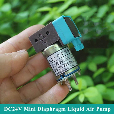 24V Mini Diaphragm Pump, 2W Micro Liquid Water Pump held in hand, compact design, for lab analysis and precise metering, easy install