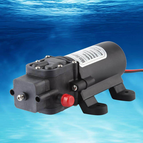 Workhorse Compact 24V Diaphragm Pump High Flow Five Liters Per Minute Self Priming Electric Water Pump with blue background
