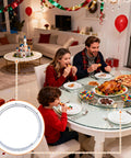 Family dining with Heavy Duty 24 Inch Lazy Susan Bearing With Silent Smooth Rotation for easy table access and home organization.