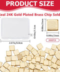 24K Gold Plated Chip Solder 2x2mm, 0.3mm Thick, 300 Pcs Solder Chips Flux for Jewelry Making and Repair displayed in a pile