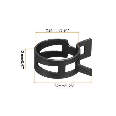 10 Pcs Fuel Line Clamps Spring Band Hose Clamps Half Inch 24mm Silicone Air Tube Vacuum Hose Water Pipe Low Pressure Assortment Kit Black For Automotive Marine And Industrial Use Durable Black Zinc Plated Finish For Corrosion Resistance And Long Life