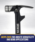 24 Oz Demolition Framing Hammer With Magnetic Nail Starter Delivers Powerful Nail Setting And Framing, Perfect For Drywall Demolition And Tough Pounding, Featuring Lower Vibration, A Streamlined Head And Shaft, And Rugged One Piece Steel Construction