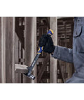 24 Oz Demolition Framing Hammer With Magnetic Nail Starter Delivers Powerful Nail Setting And Framing in use on wooden beam