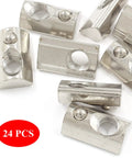 24 Pack Roll In Spring Loaded M8 T Nuts For 4040 Aluminum Extrusion, Half Round Roll In T Slot Nuts For European 40 Series 8mm T-Slot