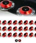 24 Piece M6 18mm Anodized Aluminum Tapered Washer Kit for Widebody Flares showing close-up and complete set