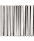 24 Pcs 304 Stainless Steel Round Rods Set With Assorted Diameters From 1.5 To 8 Millimeters And 100 Millimeters Length displayed upright