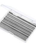 24 Pcs 304 Stainless Steel Round Rods Set With Assorted Diameters From 1.5 To 8 Millimeters And 100 Millimeters Length In Sturdy Plastic Storage Box