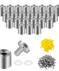 24 Pcs 1 Inch By 1 Inch Standoff Screws For Acrylic And Glass Sign Mounting In 304 Stainless Steel With Brushed Nickel Coating Corrosion Resistant